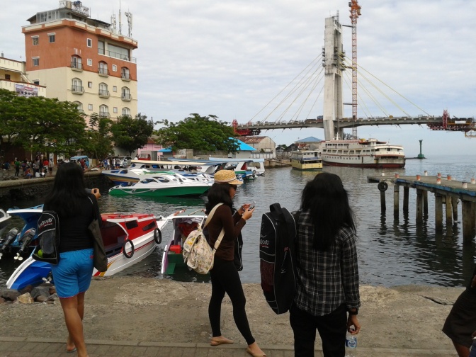 Our Hotel viewed from Harbour. Our speedboat to Bunaken will depart from here